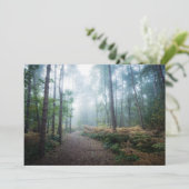 森林 | Dark Foggy Woods Norfolk UK サンキューカード (スタンド正面)