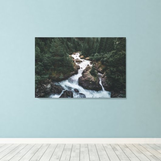 森林 | Grison Graubunden Canton キャンバスプリント (インサイチュ (ウッドフロア))