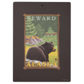 森林- Seward、アラスカのツキノワグマ クリップボード (裏面)