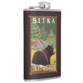 森林- Sitka、アラスカのツキノワグマ フラスク (右)
