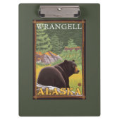 森林- Wrangell、アラスカのツキノワグマ クリップボード (正面)