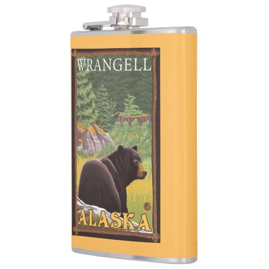 森林- Wrangell、アラスカのツキノワグマ フラスク (左)