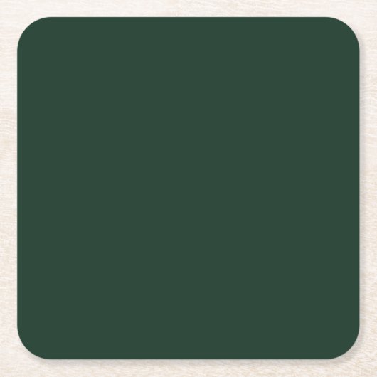 森無地の平野ダークグリーン スクエアペーパーコースター (正面)