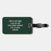 森無地の平野ダークグリーン ラゲッジタグ (裏面横)