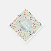 森男女兼用動物パタ – ン赤ちゃんシャワー スタンダードカクテルナプキン (角)