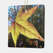 森白熱［赤熱］光を放つのアユの葉 セラミックオーナメント (左)