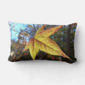 森白熱［赤熱］光を放つのアユの葉 ランバークッション (裏面)