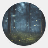 森白熱［赤熱］光を放つ蛍 ラウンドシール (正面)