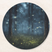 森白熱［赤熱］光を放つ蛍 ラウンドペーパーコースター (正面)