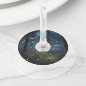 森白熱［赤熱］光を放つ蛍 ワイングラスタグ (クローズアップ)