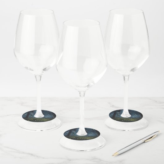 森白熱［赤熱］光を放つ蛍 ワイングラスタグ (セット)