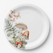 森秋小さなキノコの赤ちゃんシャワー ペーパープレート (正面)