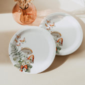 森秋小さなキノコの赤ちゃんシャワー ペーパープレート