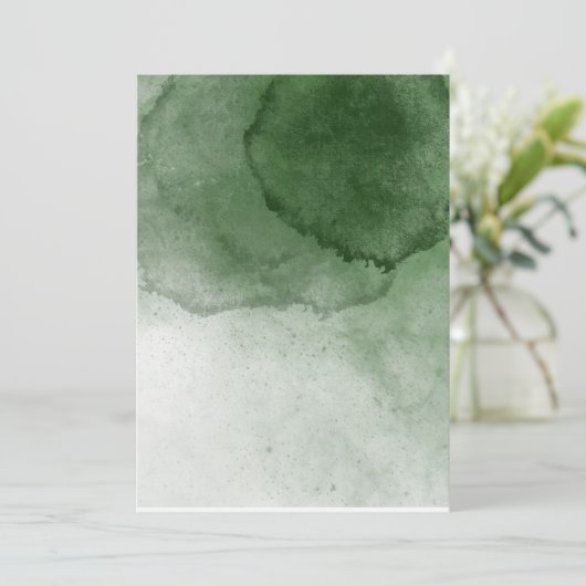 森空白の緑水カラー結婚式招待状 招待状 (スタンド正面)