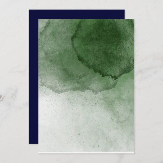 森空白の緑水カラー結婚式招待状 招待状 (正面/裏面)