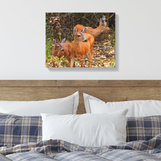 森素晴らしの鹿の三尾 キャンバスプリント (インサイチュ (寝室))