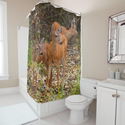 森素晴らしの鹿の三尾 シャワーカーテン (インサイチュ)
