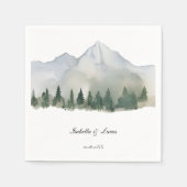 森素朴と山結婚の スタンダードカクテルナプキン (正面)