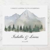 森素朴と山結婚の ビールラベル (シングルラベル)