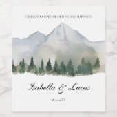 森素朴と山結婚の ワインラベル (シングルラベル)