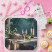 森素朴のワイン入りテーブル ペーパープレート (パーティー)