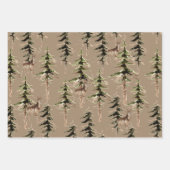 森素朴の中で鹿をクラフトする ラッピングペーパーシート (正面3)