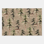 森素朴の中で鹿をクラフトする ラッピングペーパーシート (正面2)