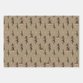 森素朴の中で鹿をクラフトする ラッピングペーパーシート (正面)
