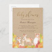 森素朴の仲間の赤ちゃんシャワー インビテーションポストカード (正面/裏面)