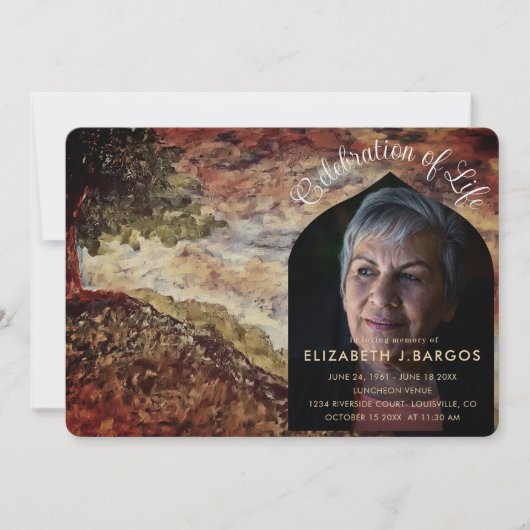 森素朴の写真お祝い 招待状 (正面)