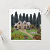 森素朴の夏のキャンプ用シャレー カード (正面/裏面インサイチュ)