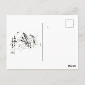 森素朴の山のスケッチ目的地の結婚式 ポストカード (裏面)