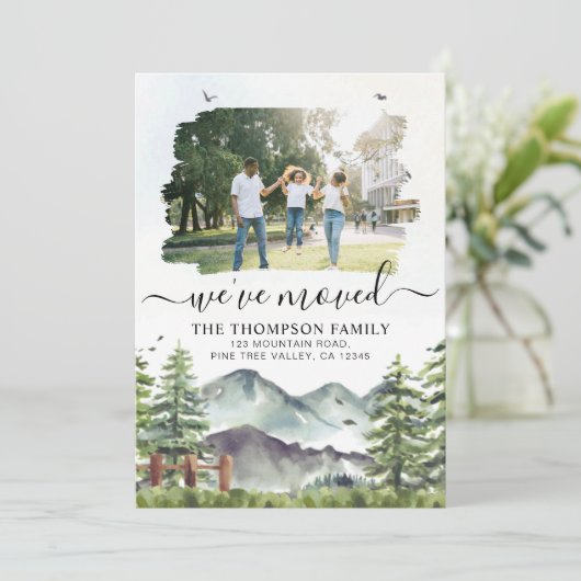 森素朴の山の引っ越しました写真の移動 案内状 (スタンド正面)