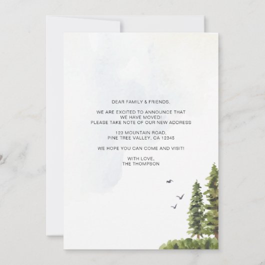 森素朴の山の引っ越しました写真の移動 案内状 (裏面)