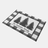 森素朴の木とバッファローチェックのプレイド ドアマット (アングル)