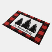 森素朴の木とバッファローチェックのプレイド ドアマット (アングル)