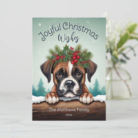森素朴の松のぞきボクサーめでたいクリスマス シーズンカード (スタンド正面)