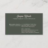 森素朴の水の色の光るホスト 名刺 (裏面)