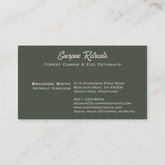 森素朴の水の色の光るホスト 名刺 (裏面)