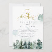 森素朴の水の色をテーマ結婚にした 招待状 (正面)