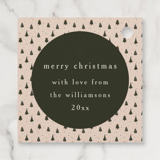 森素朴の緑のクリスマスツリーギフト フェイバータグ (裏面)