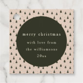 森素朴の緑のクリスマスツリーギフト フェイバータグ (正面)