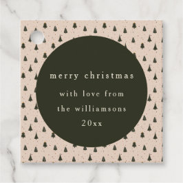 森素朴の緑のクリスマスツリーギフト フェイバータグ