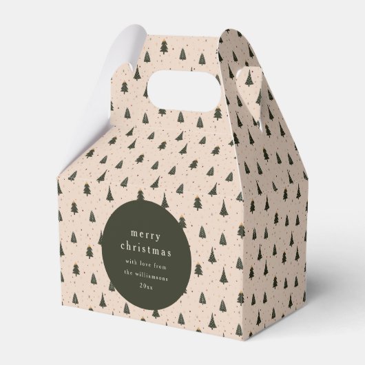 森素朴の緑のクリスマスツリーギフト フェイバーボックス (正面サイド)