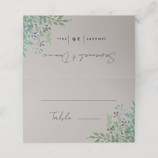 森素朴の緑結婚草 プレイスカード (外部開封)