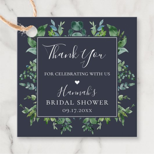 森素朴の葉のフレームありがとう フェイバータグ (正面)