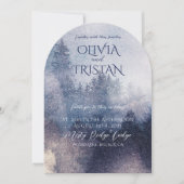 森素朴の霧の松の結婚木 招待状 (正面)