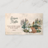 森素朴クマ赤ちゃんシャワーおむつラッフル エンクロージャーカード (正面)