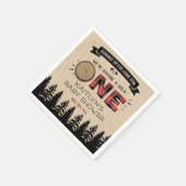 森素朴バッファロープレイドワイルドワンベイビーシャワー スタンダードカクテルナプキン (角)