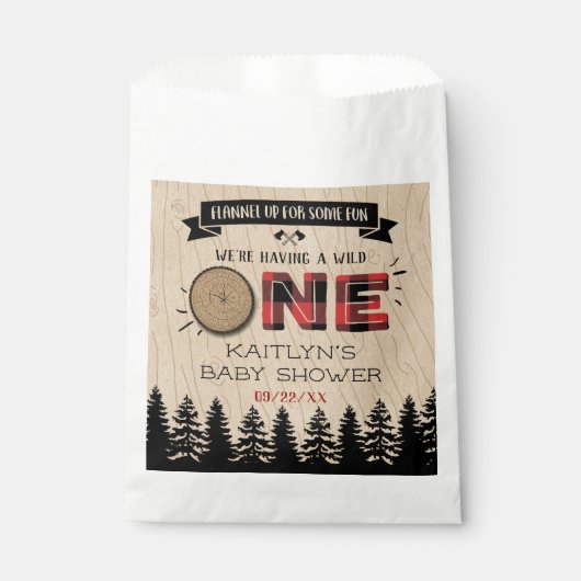 森素朴バッファロープレイドワイルドワンベイビーシャワー フェイバーバッグ (正面)